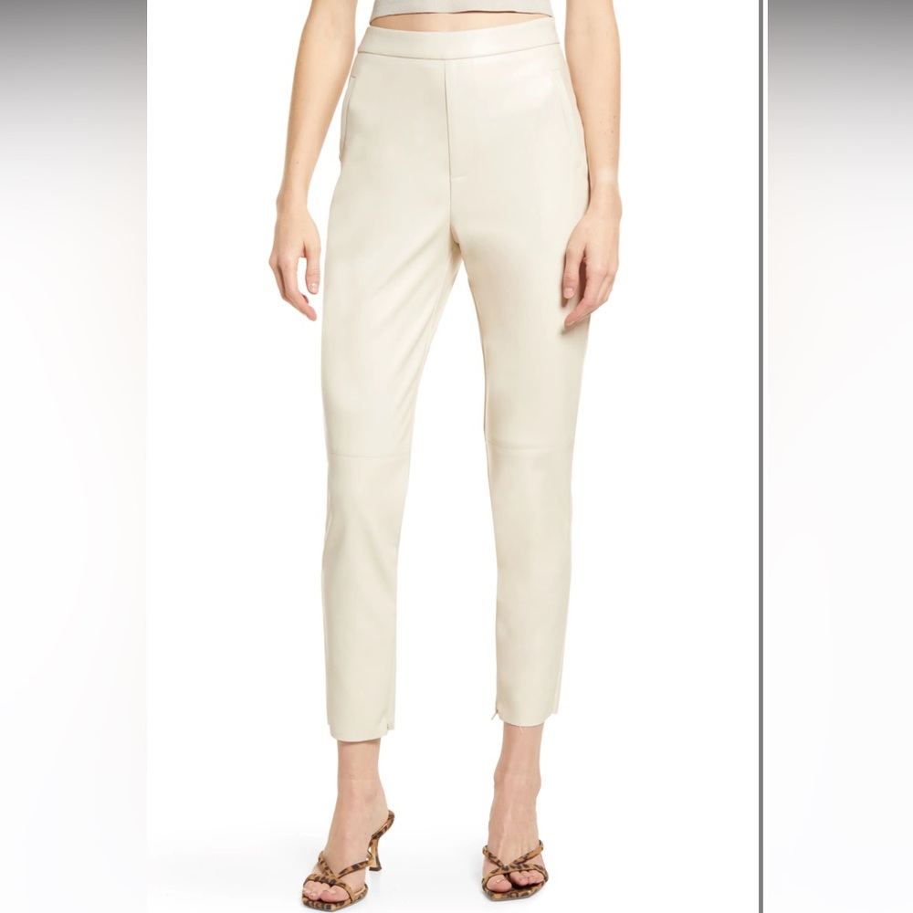 Lulus Keep Your Stride Faux Leather Pants off white